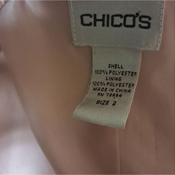 Chico’s Pink Ruffle Snake Print Blazer Jacket Chico's size 2 - Picture 6 of 7